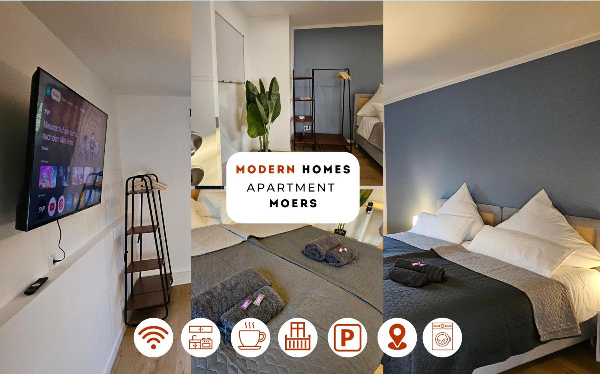 Modern Homes - Voll Ausgestatte Wohnung - Balkon - Hotelbetten - 4K Tv - Wlan Moers Εξωτερικό φωτογραφία